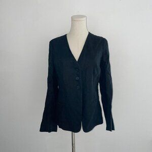 Banana Republic Black Linen Blend  Blazer | Womens Size 6 Small/Medium